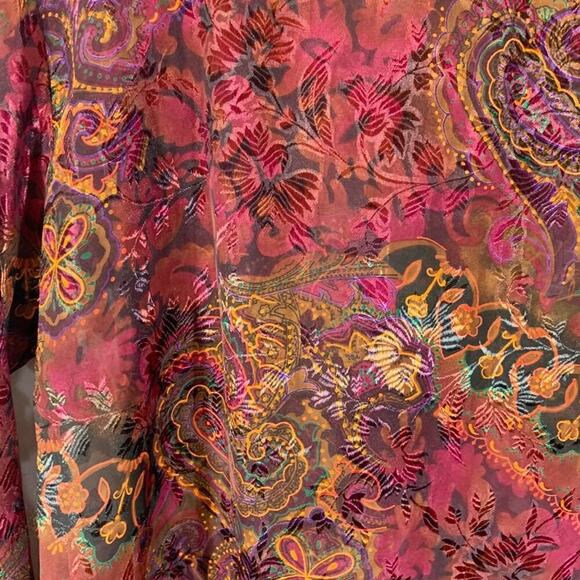 Victoria's Secret Gold Label Semi Sheer Paisley Print Button Down Top Si… - Picture 8 of 11